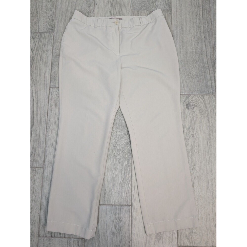 Chico's Beige Straight Leg Dress Pants‎ Size 10